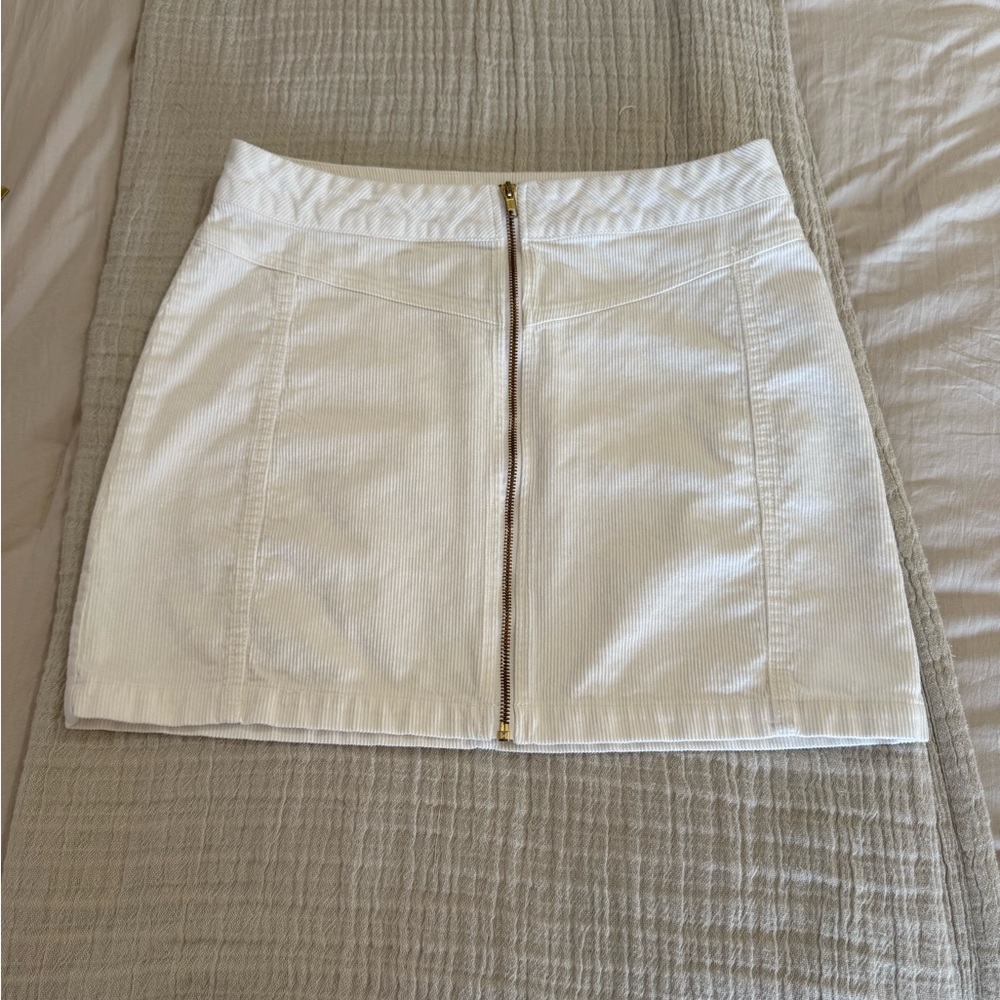 Wild Fable Ivory Mini Skirt with Gold Accent
